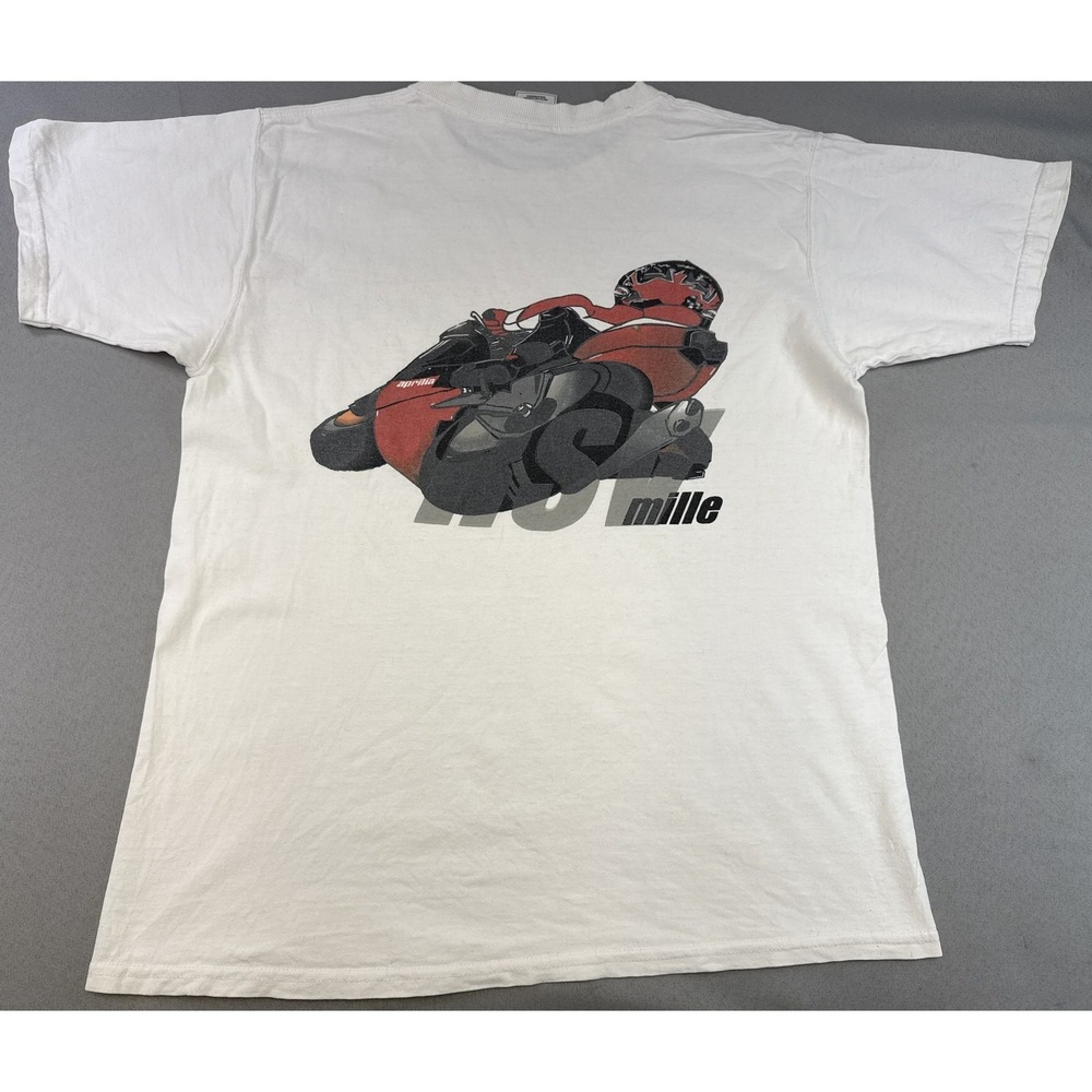 Fruit of the Loom European Cycle Specialties Motorcycle Graphic Tee M White